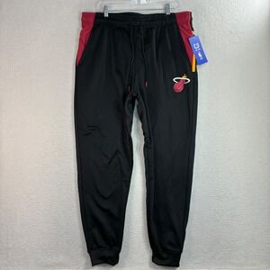 Miami Heat Joggers Men XL Black Red Ultra Game Comfort Fleece Drawstring NWT
